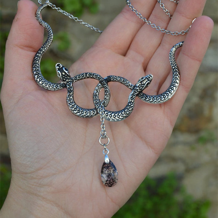 Snake Entanglement Necklace with Crystal