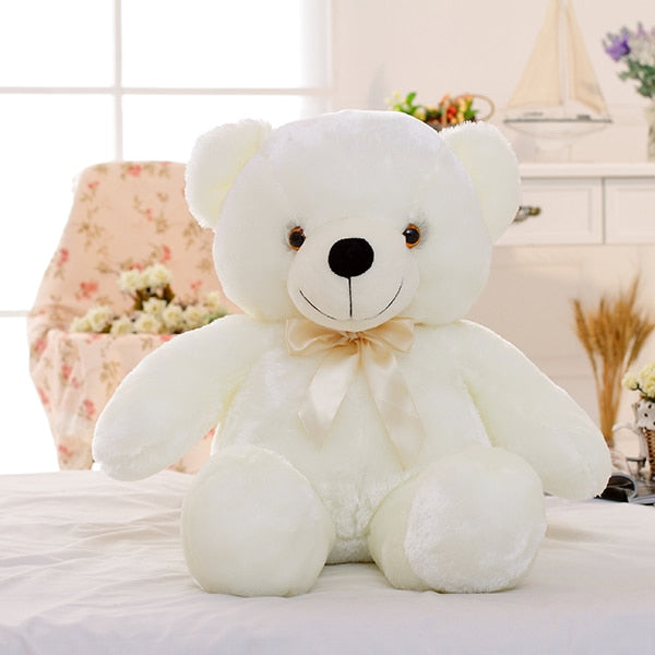 50cm Creative Light Up LED Teddy Bear Stuffed Animals Plush Toy Colorful Glowing   Christmas Gift for Kids Pillow